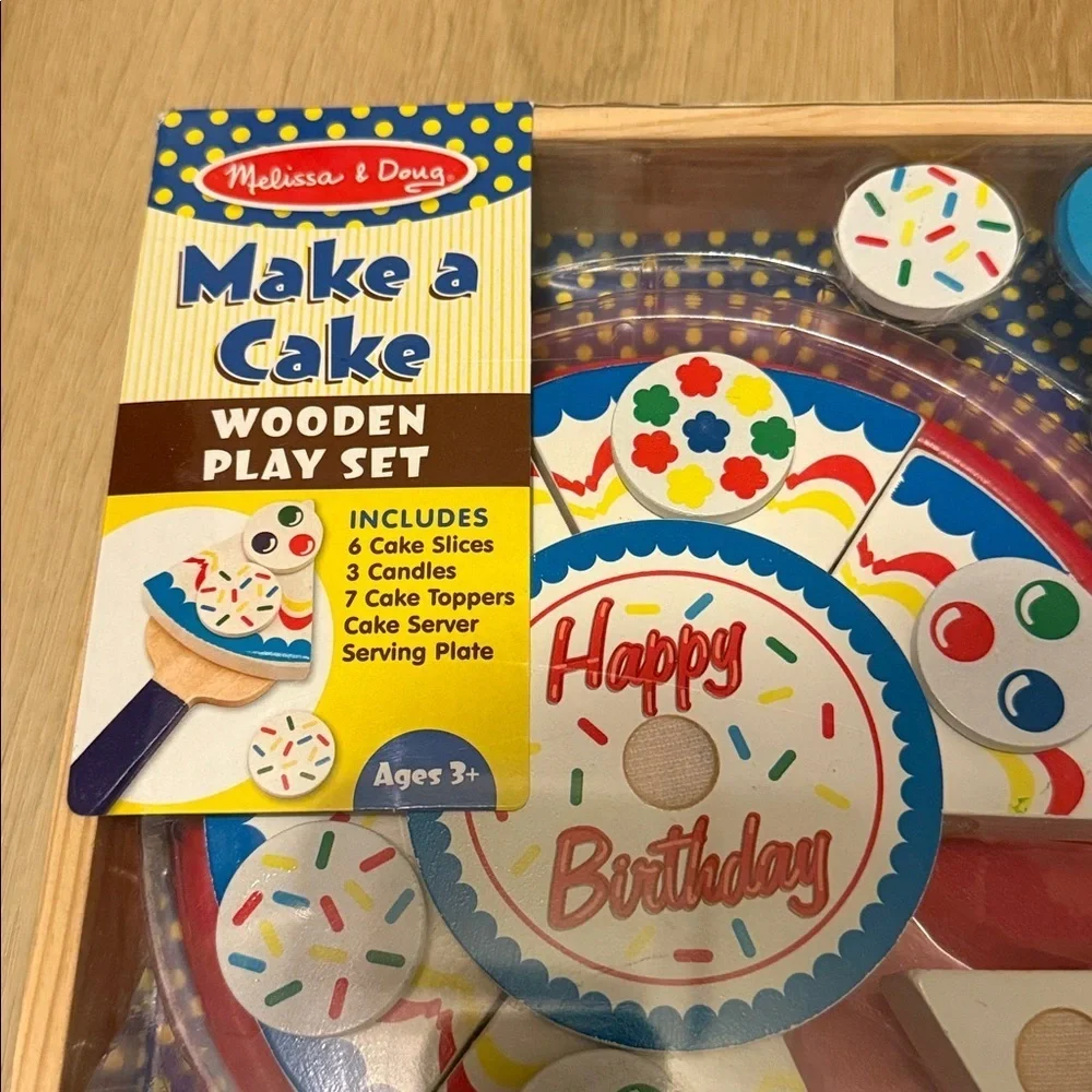 Melissa & Doug Make a Cake Wooden Play Set new in sealed package